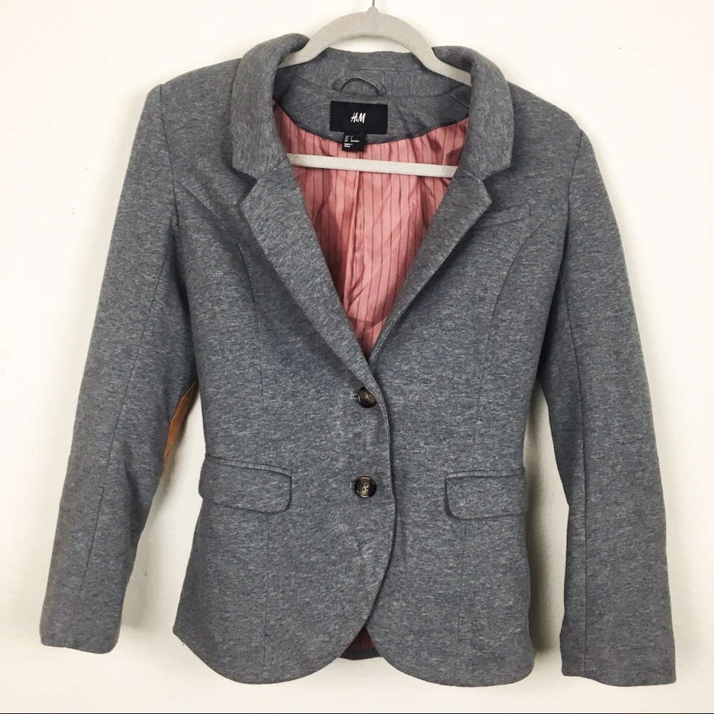 H&M Gray Blazer with Pink Lining
